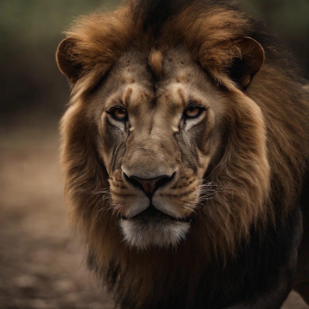 masuter piece、the Lion、red eyes、It opens its big mouth and attacks you..、terror