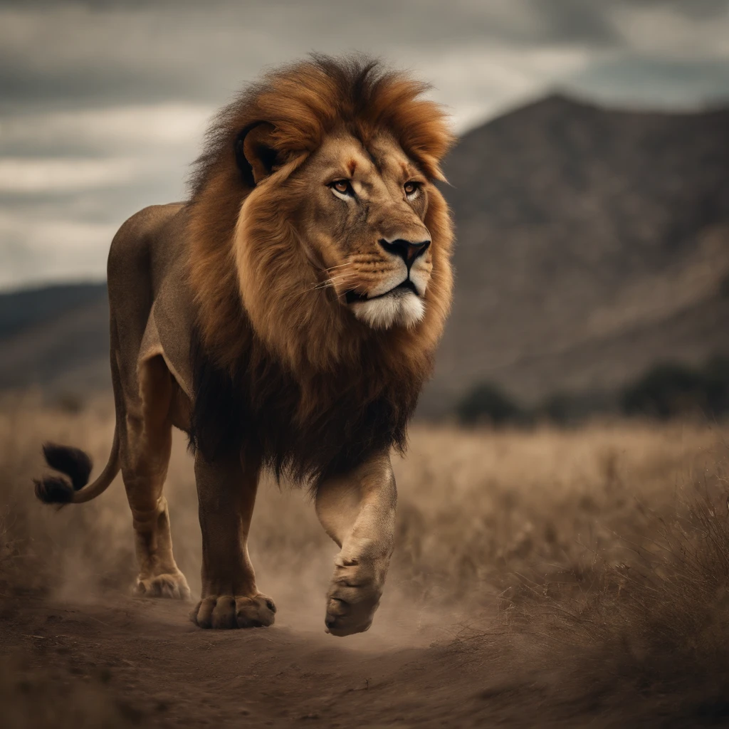lion attacking a person