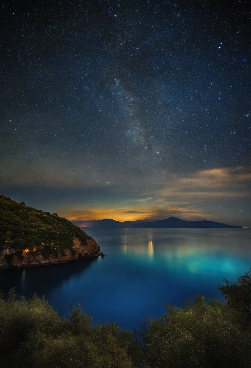 Van Gogh painted the starry sky naples，Dreamy