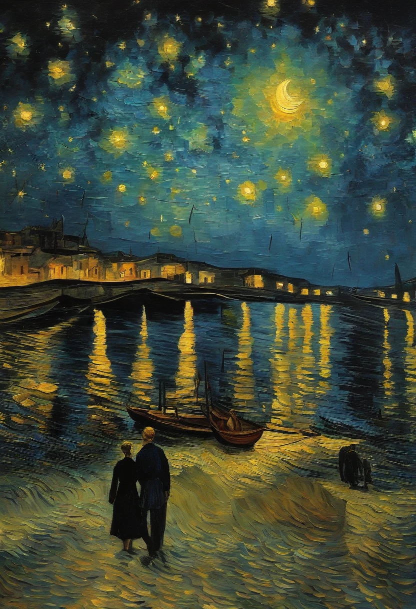 Van Gogh painted the starry sky naples,Dreamy