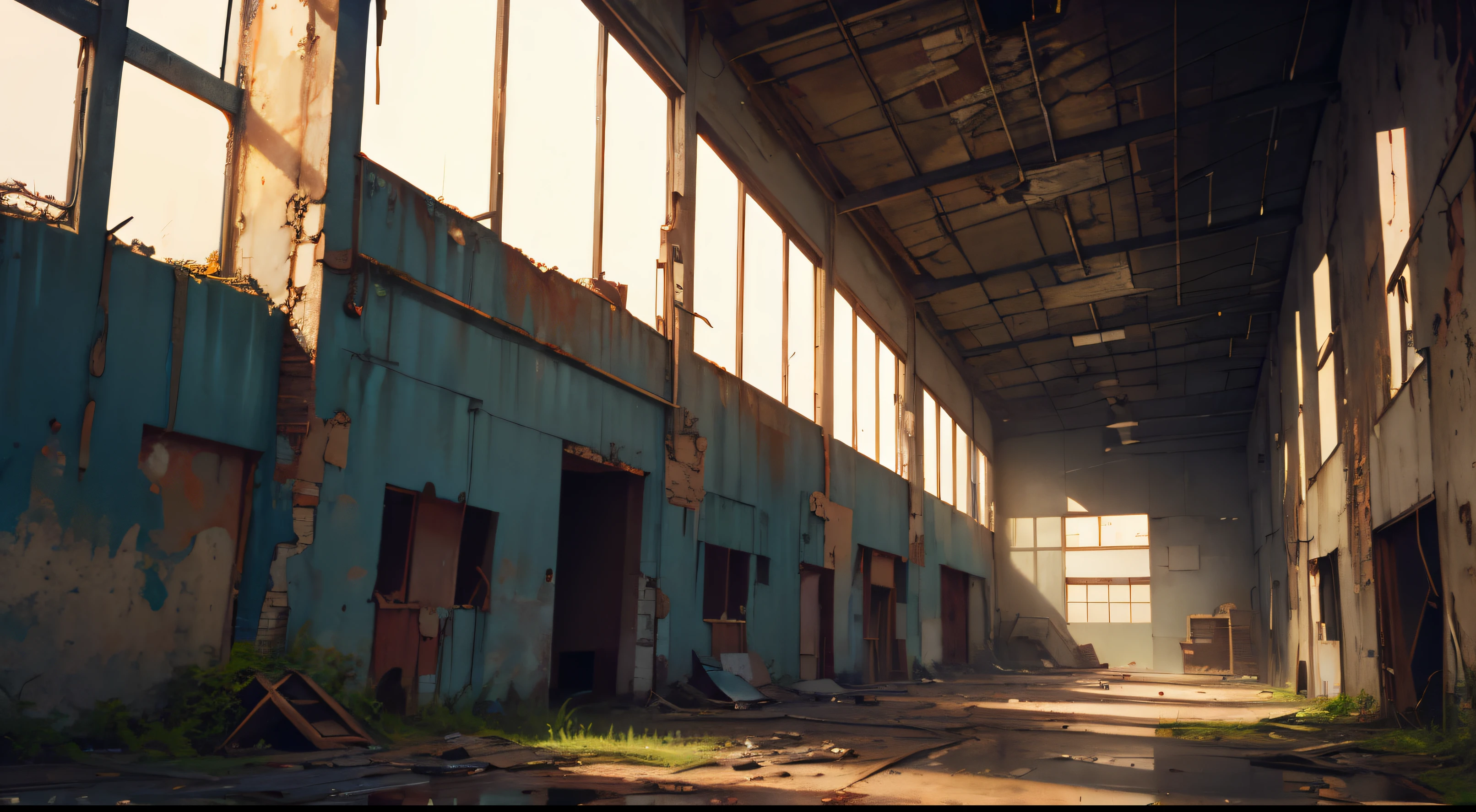 Inside an abandoned factory,