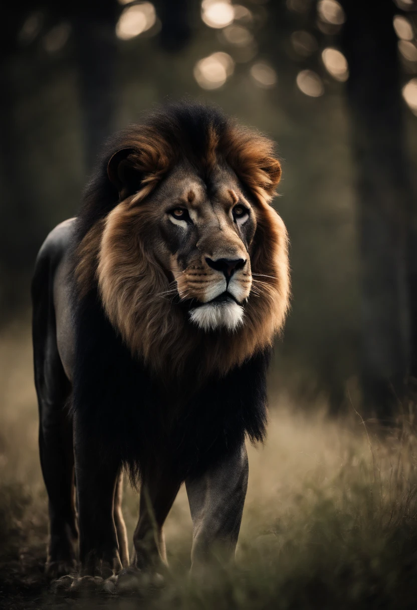 lion giant black humanoid lion.