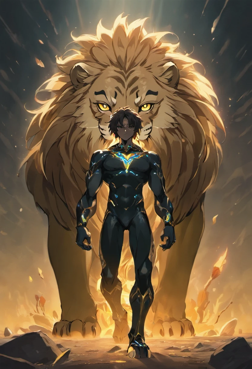 lion giant black humanoid lion.