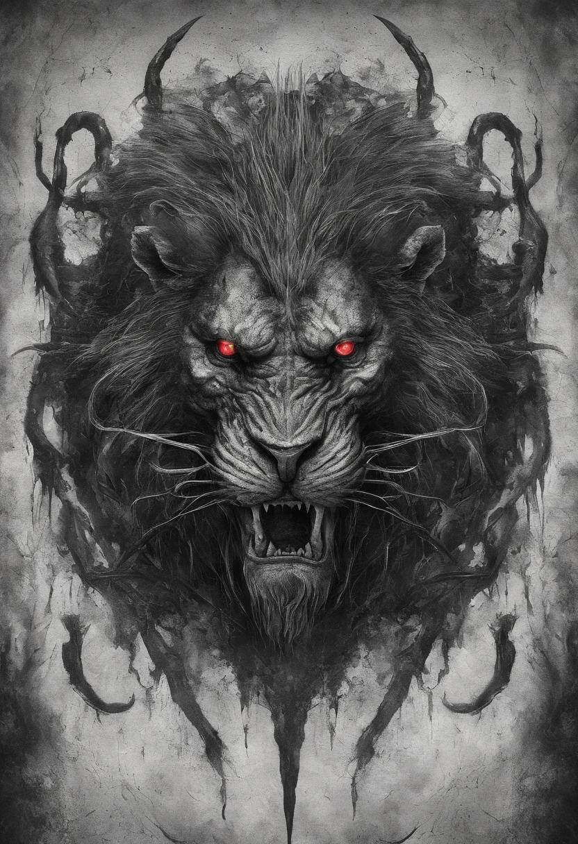 man-eating lion with red eyes