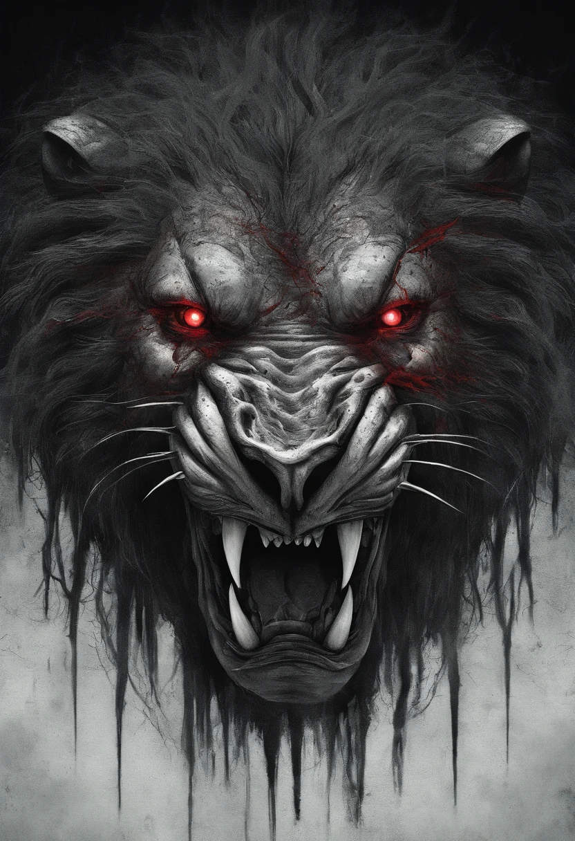 man-eating lion with red eyes