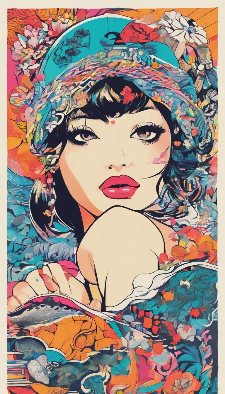 (CREATE A DESIGN : STICKER) | VABE : korean vibe | DETAILED : By embracing raw, unfiltered aesthetics that defy traditional design norms, this unique style is often characterized by minimalism, bold typography, and unconventional layouts, drawing inspiration from diverse sources such as Oil Style, digital art, 1990s anime style, Black Hair Bob, Japan beautiful girl, and the vibrant energy of 18-year-olds.