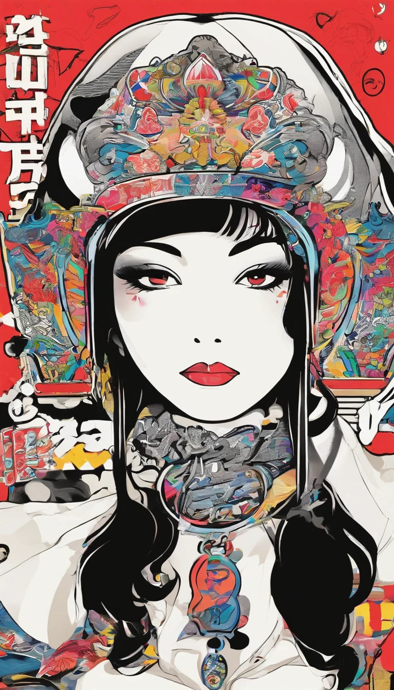 (CREATE A DESIGN : STICKER) | VABE : korean vibe | DETAILED : By embracing raw, unfiltered aesthetics that defy traditional design norms, this unique style is often characterized by minimalism, bold typography, and unconventional layouts, drawing inspiration from diverse sources such as Oil Style, digital art, 1990s anime style, Black Hair Bob, Japan beautiful girl, and the vibrant energy of 18-year-olds.