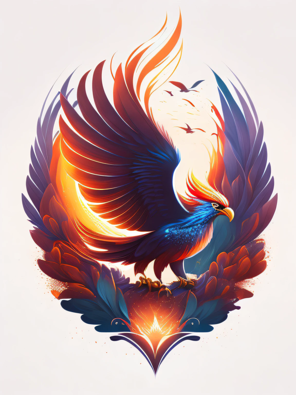 phoenix, design de camiseta, rzminjourney, arte vetorial, fundo branco