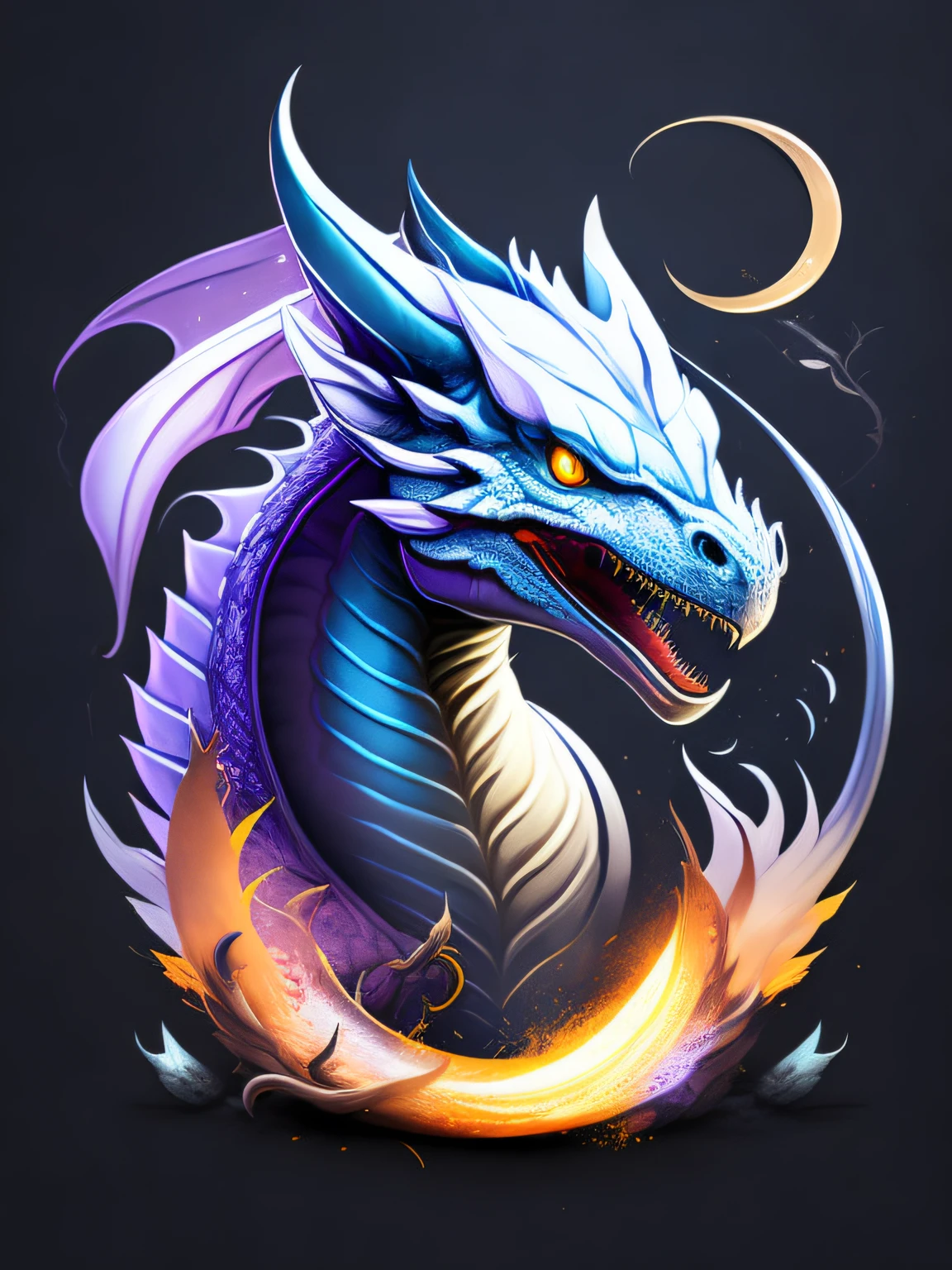 Dragoned, design de camiseta, rzminjourney, arte vetorial, fundo branco