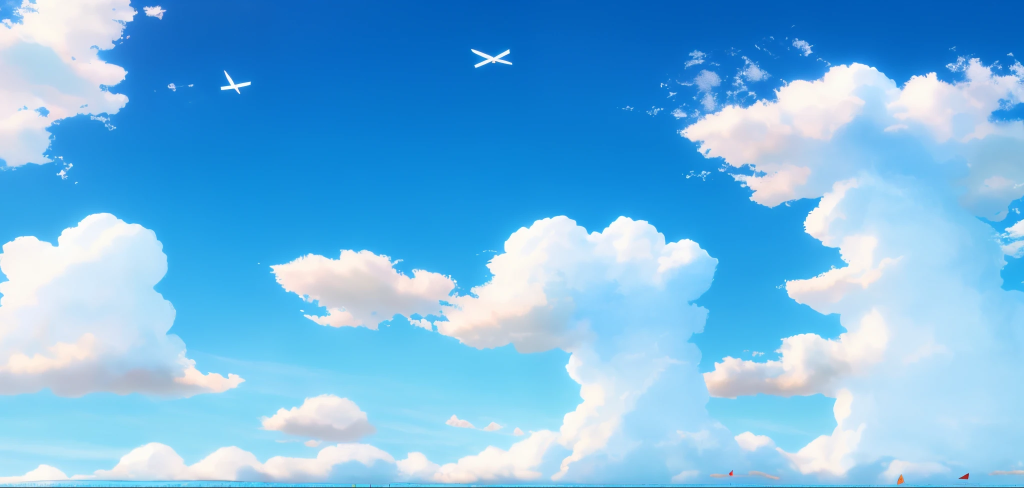 there are many people on the beach flying kites in the sky, light blue sky with clouds, blue and clear sky, light blue sky, cloudless blue sky, blue sky without clouds, light blue clear sky, clear summer sky background, blue clear skies, blue clear sky, clear blue skies, clear sky background, clean blue sky, blue skies, blue sky background, animestyle, anime