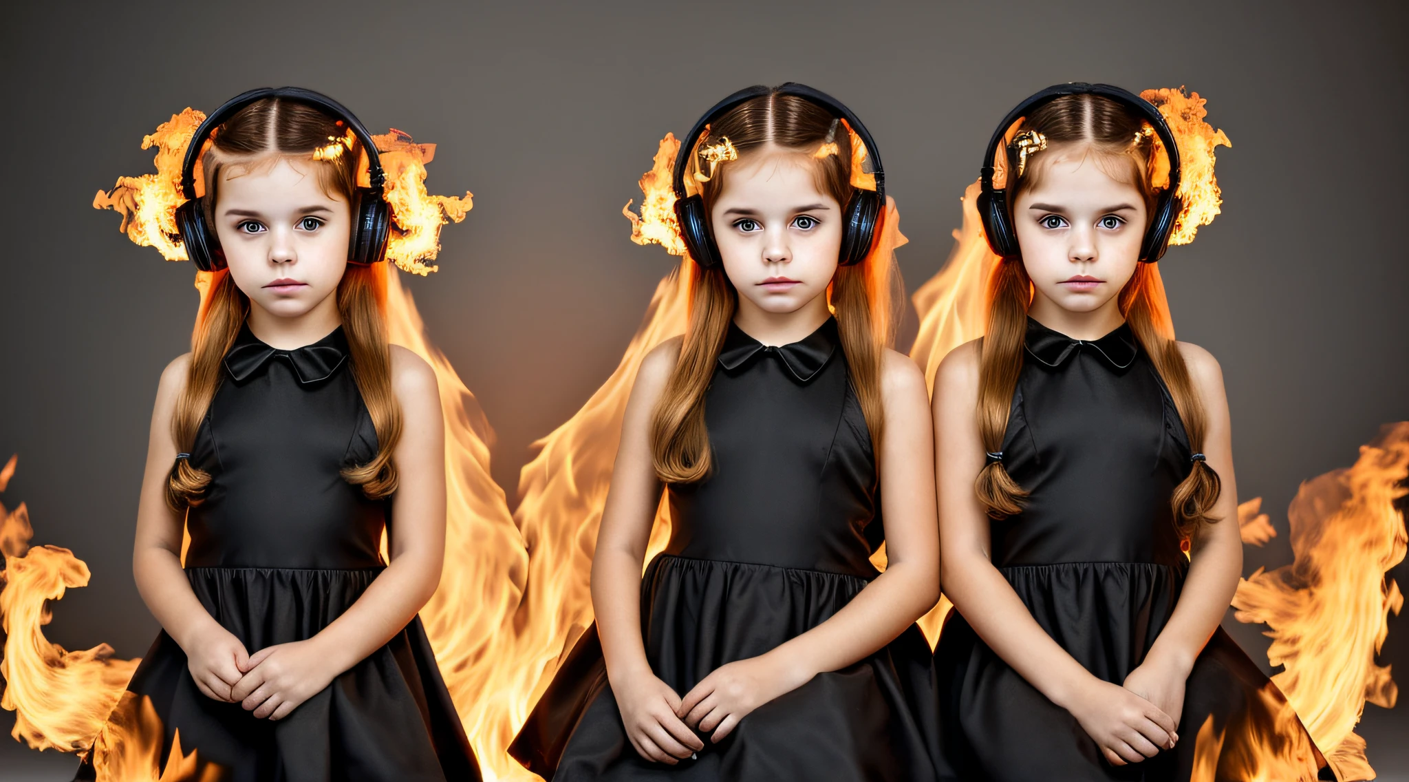 HALO EM FOGO, CHILD GIRL BLONDE LONG HAIR, fundo vermelho,