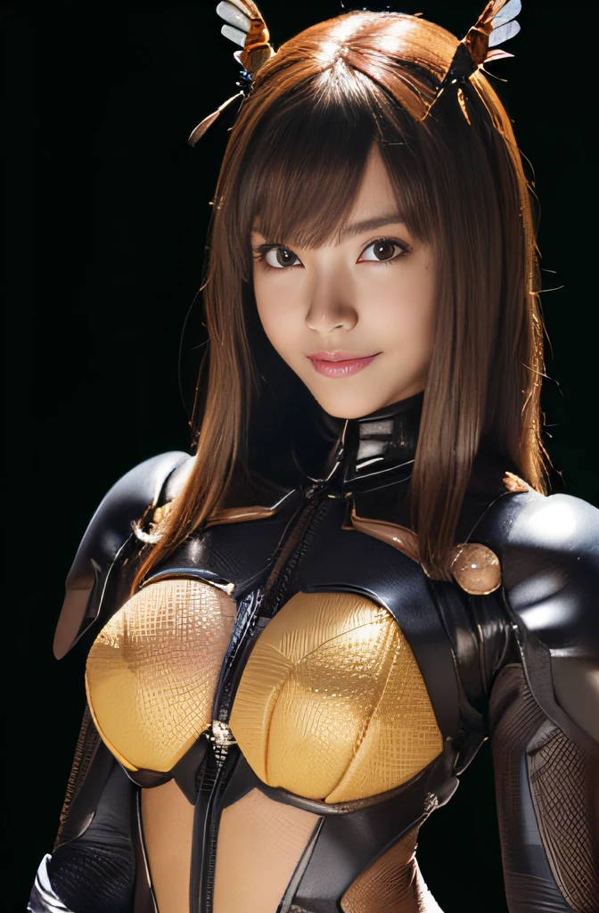 (high resolution,masterpiece,best quality,extremely detailed CG, anime, official art:1.4), realistic, photo, amazing fine details, all intricate, gloss and shiny,awesome many layers, 8k wall paper, 3d, sketch, kawaii, illustration,( solo:1.4), perfect female proportion,villainess, (fusion of dark brown cockroach and lady:1.4), (brown cockroach form lady:1.2), (brown cockroach lady:1.2), (fusion:1.2), (solo:1.4), (evil smile:1.2), muscular, abs, (cockroach brown exoskeleton bio insect suit:1.4), (cockroach brown exoskeleton bio insect armor:1.2), (brown transparency cockroach wing:1.4), (brown cockroach antennae:1.3),