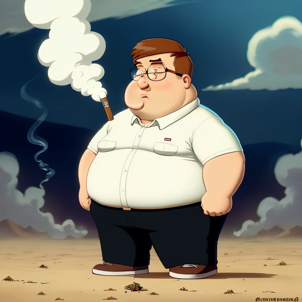 Peter Griffin smoking a blunt