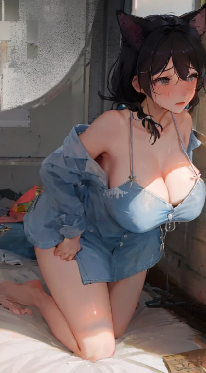 hanekawa tsubasa、eye glass、Braids、A dark-haired、large boob、fullnude、 (Black hair, Brown eyes, Round face), Colossal tits, With ribbon, (nose blush, Naughty, half opened eye, Drooling),On the bed in the infirmary, [Full body shot]、BDSM、Plenty of love juice、pale pubic hair、Wearing a black dog collar,Full body shot,body piercings,Large open legs、eye glass、Lying in bed、Hands tied above the head、Head-to-toe shots、Hand flail、fetters、Squirting、spout、There are a lot of them all over the body,Colossal tits、Soak up the bright sunshine under the tropical sun、The udder is squeezed out with a rope、Woman in chains、slightly turned to the side、The lower back is cramping up and down、Chest is bobbing up and down、Crying in pain、お漏らし、A dark-haired、