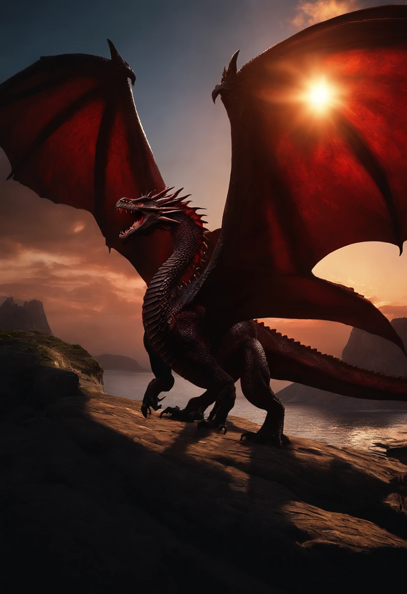 Realistic photos, RAW Photos, Bahamut, attacks viewer, Powerful movements, jump on prey, ((Dynamic jump)), Sharp Claws, Bahamut approaching from above, sudden approach, Bad-tempered, dynamic Shot from grand, flame magic,High resolution, masterpiece, Highest quality, Intricate details, Very detailed, Clear focus,texture, Delicate eyes, Professional, 4K,Shallow and deep, Kodak Vision Color, Exactly, Very detailed, photograph_\(Extremist\), photographpractical, practical, Post-processing, Maximum details, Roughness, Real Life, Extremist practical, Photorealism, photographgraphy, 8K Ultra HD, photographgraphy