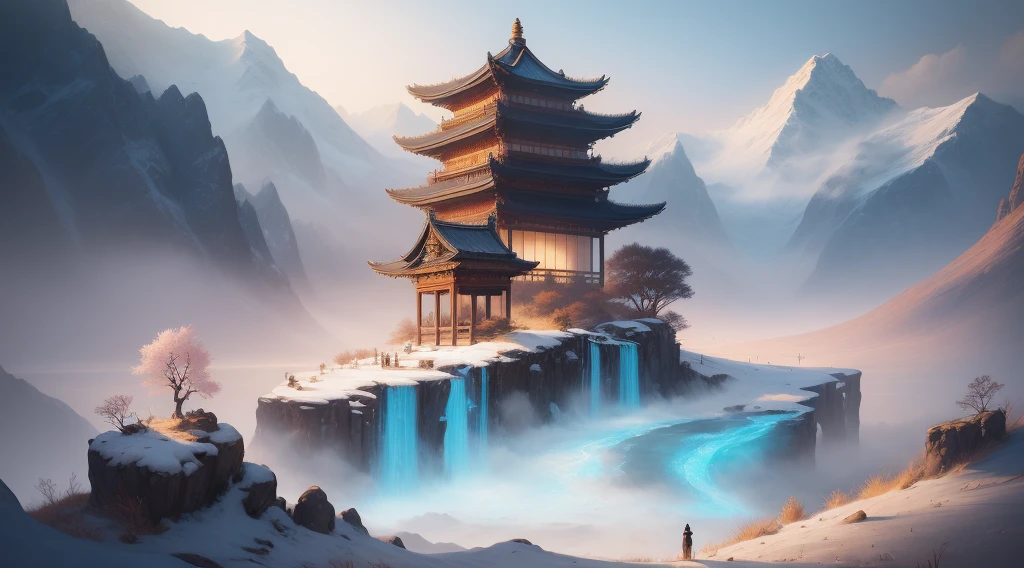 (Illustration:1.3) Chinese style buildings in the mountains <lora:flat illustration:1>,(by Artist Anna Dittman:1), (((masterpiece))), (((best quality))), ((ultra-detailed)),(detailed light),((an extremely delicate and beautiful)),