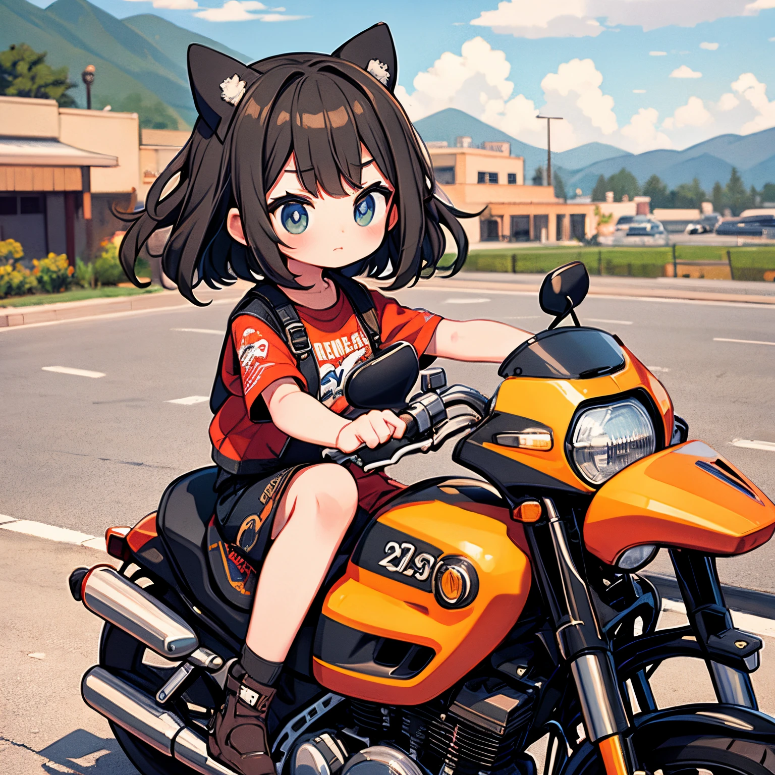 masterpiece、Cute girl riding Harley-Davidson 2023 Road Glide™ 3、route 66 touring