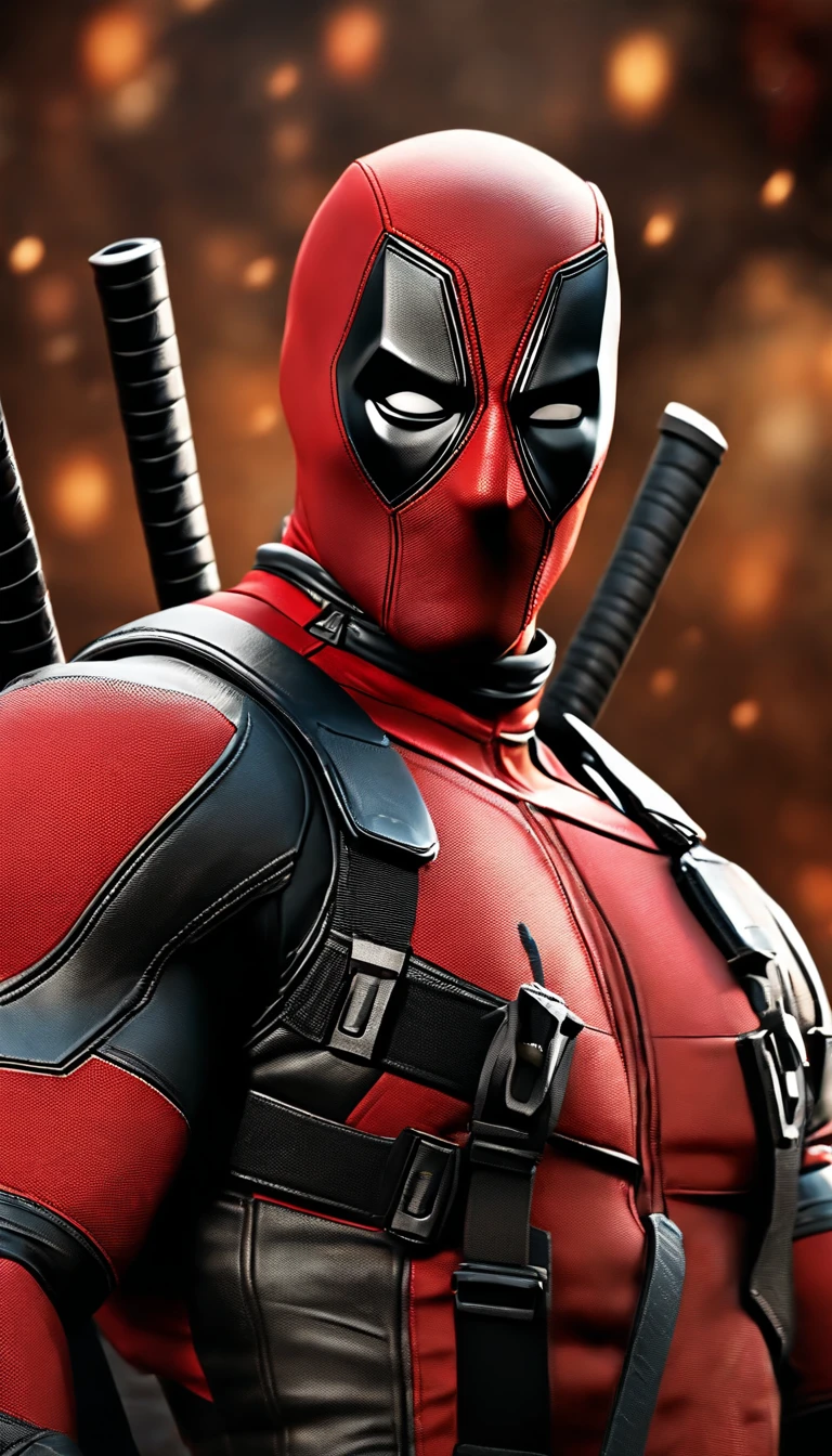 (best quality,4k,highres:1.2),ultra-detailed,(realistic,photorealistic:1.37),Deadpool,Marvel hero,extremely detailed eyes and face,longeyelashes,full-body shot,illustration,dynamic pose,[red and black costume],sharp focus,physically-based rendering,vivid colors,action-packed scene,high contrast lighting,comic book style.