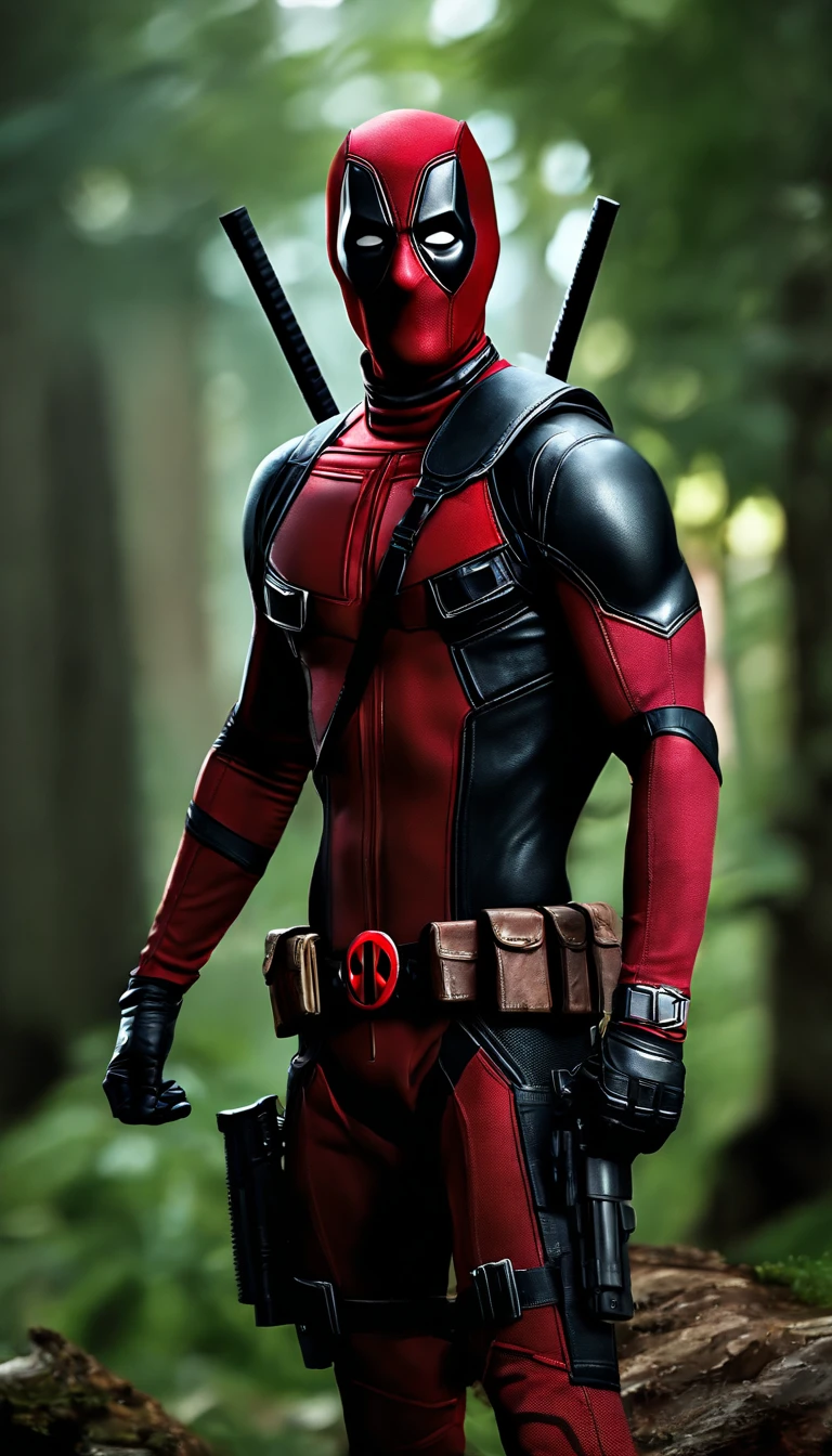 (best quality,4k,highres:1.2),ultra-detailed,(realistic,photorealistic:1.37),Deadpool,Marvel hero,extremely detailed eyes and face,longeyelashes,full-body shot,illustration,dynamic pose,[red and black costume],sharp focus,physically-based rendering,vivid colors,action-packed scene,high contrast lighting,comic book style.