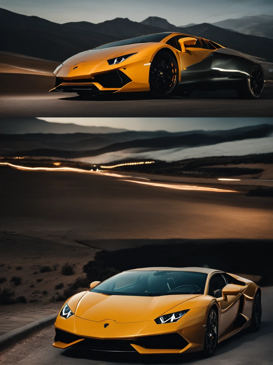 masterpiece, best picture quality, high resolution, 8K, realistic photo, car commercial photography, lamborghini, shot on Hasselblad camera, medium format, professional lighting, bright lighting, dramatic lighting, mobility brand commercial photography, light flow, neo glow, long explore, wide angle