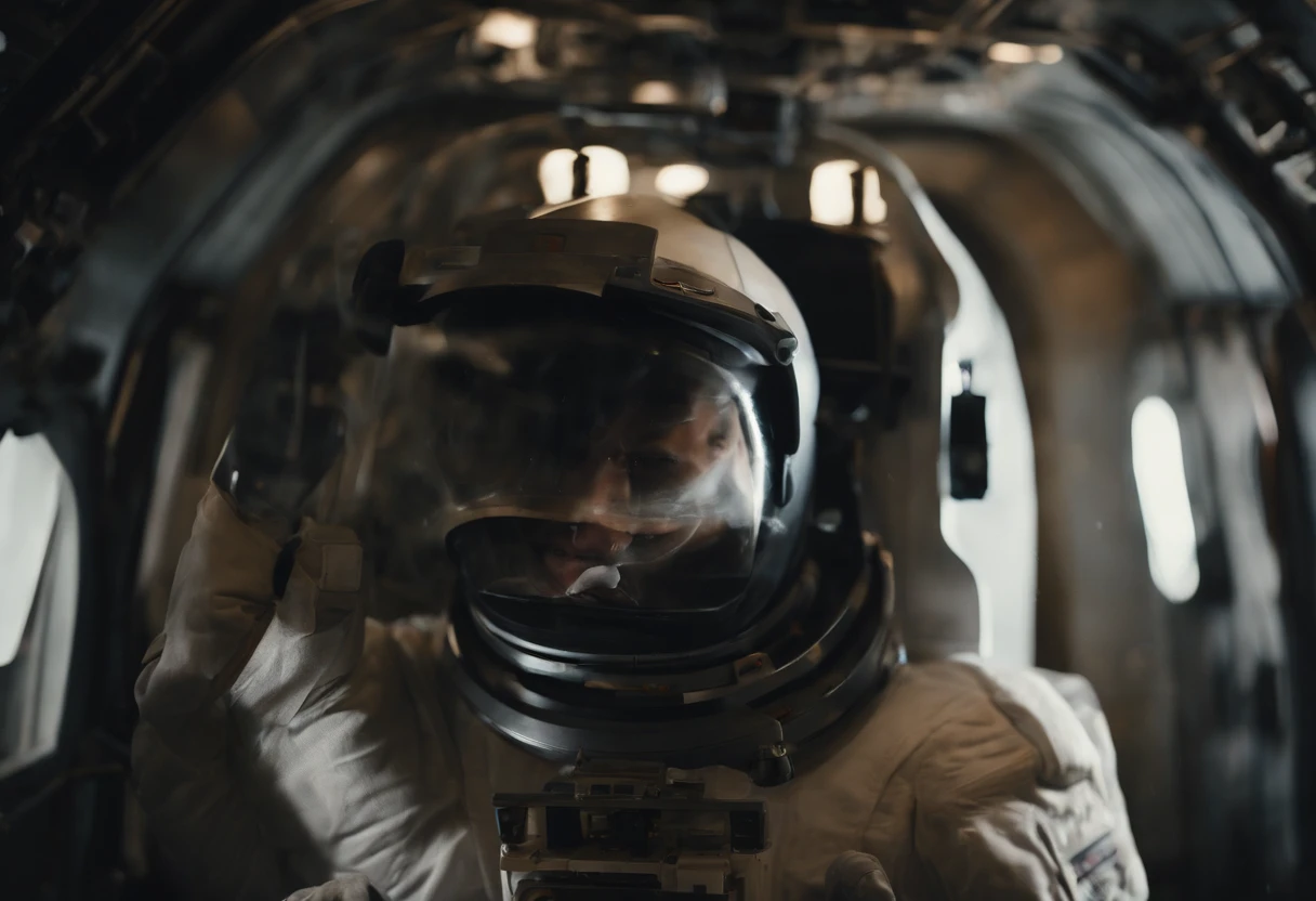 Best quality, , 超高分辨率, (Realistic photography:1.4), 30-40 robots and astronauts are repairing a broken spacecraft in space, ((Zero gravity)), parts floating around in space, floating in space, construction site, star wars, light speed, black hole, star trek, aerodynamic fast spaceship.