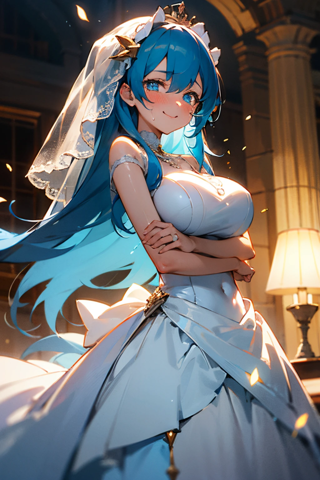 NSFW,masterpiece,Highest quality,High resolution,Super detailed,Sinon\(Sword Art Online\),(High quality sexy wedding dress),High-quality wedding lingerie,Wedding Veil,Open clothes,tiara,gem, hair ornaments, Hair Clip,wedding ring,Embarrassed,expectant face,blush,(Estrus),(orgasm),Church at night in the moonlight,Luxurious Room,wedding,From above,(male),Touching the groin