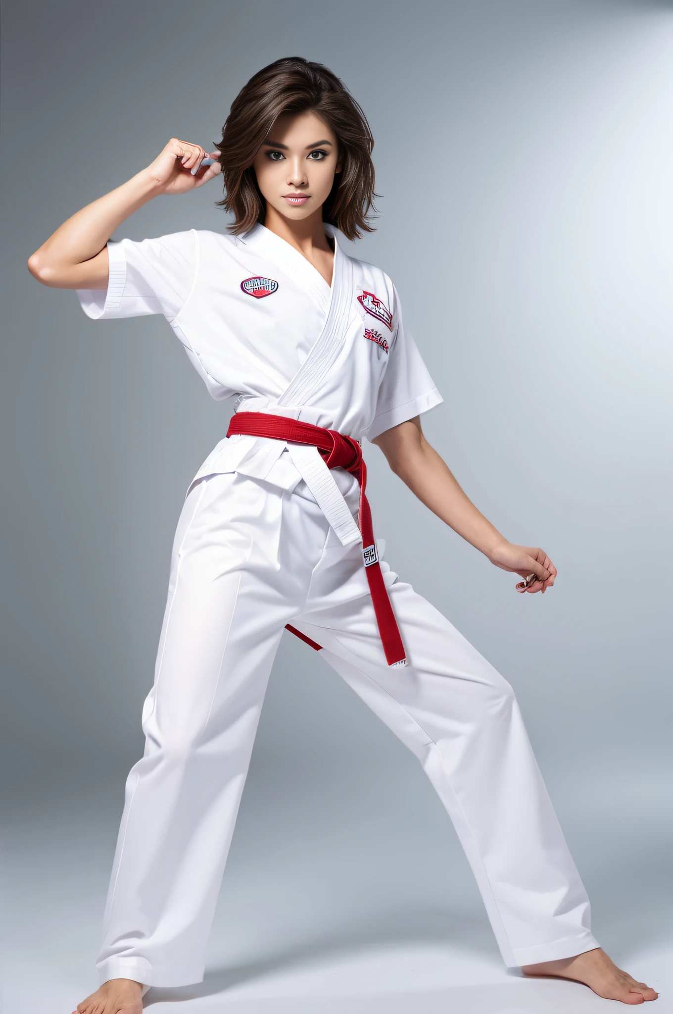 super heroes in anme with taekwondo uniform

