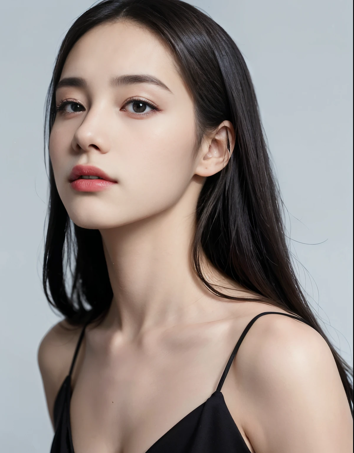 looking at the audience, light makeup, Realism, photo-hyper-realistic, Professional color correction, 10, F2.4 apertures, 35mm lens., realistic realistic face, Includes only the facial area..,Skincare style,Korean girl, 20 years old