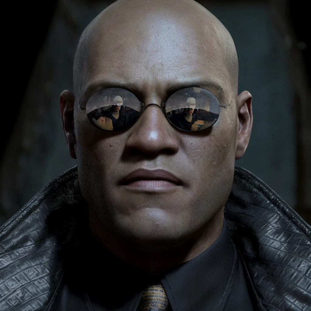 there is a man with sunglasses and a tie wearing a jacket, Morpheus, pipoca como Morpheus, neo da matriz, 8k portrait render, neo da matriz, Arnold Renderizador, Trevor Phillips, Alberto Wesker, Trindade da Matriz, Will Smith como Neo em Matrix, Cinematic realistic portrait, arte cyberpunk ultrarrealista 8k, Arnold Maya render