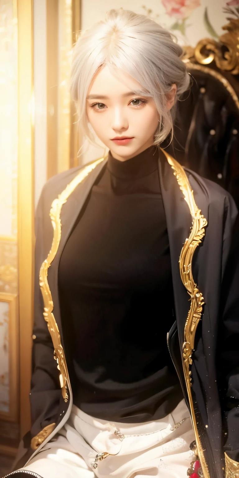 1girl,silver hair, high quality, ultra detailed, masterpiece, realistic