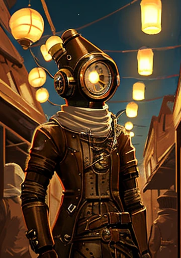 Object Head,lamp head human,Explorer,adventurer,animesque,steampunc