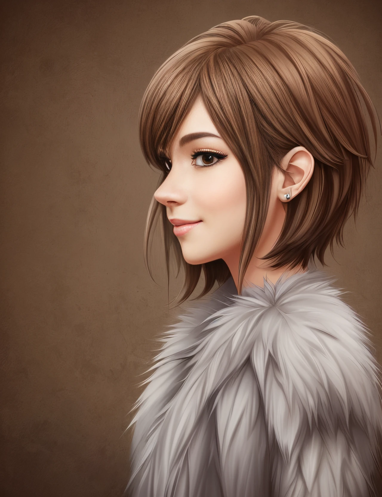 2D drawn digital avatar, friendly Yeti looking at camera, friendly monster, cute, short brown hair, brown eyes, dimple on face, profile picture --auto --s2