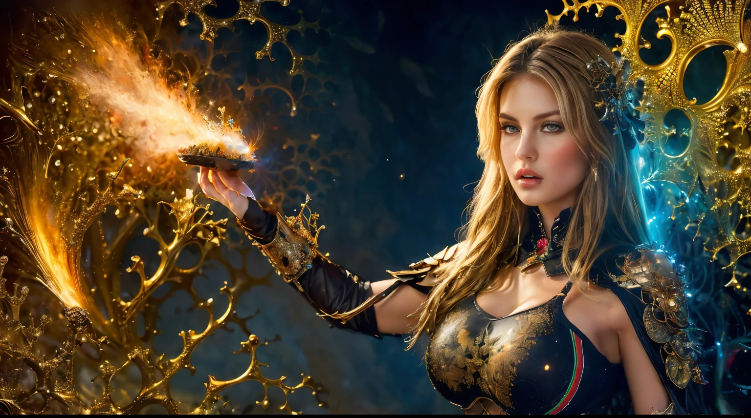 (masterpiece, top quality, best quality, official art, beautiful and aesthetic:1.2), (1girl), extreme detailed,(fractal art:1.3),colorful,highest detailed