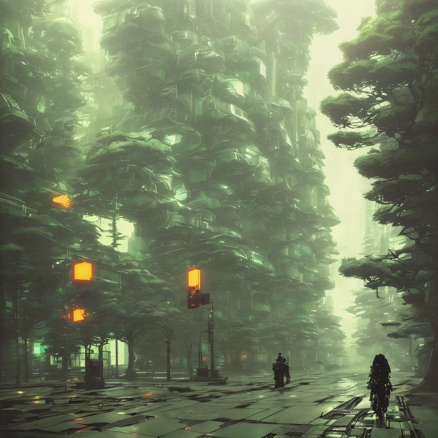 (cybernetic trees 4x1:1.3), Tech,Vaporwave, Synthwave, Cyberpunk, (Marais:1.3), haute Technologie, (golden:1.2), (effrayant:1.3) (RFNKTRY), (par l'artiste Akihiko Yoshida:1.3),(par l'artiste Ross Tran:1.3),(par l'artiste Tsutomu Nihei:1.3),Masterpiece, 4K, Disque dur, art par nvinkpunk