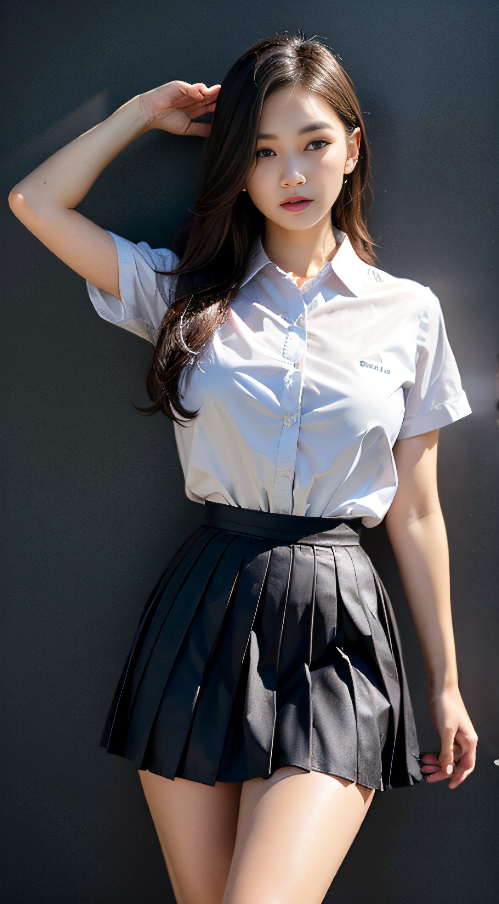 Crystal clear translucent pleated skirt for school clothes,Beth,It's very sexy and realistic,Sweet beautiful girl