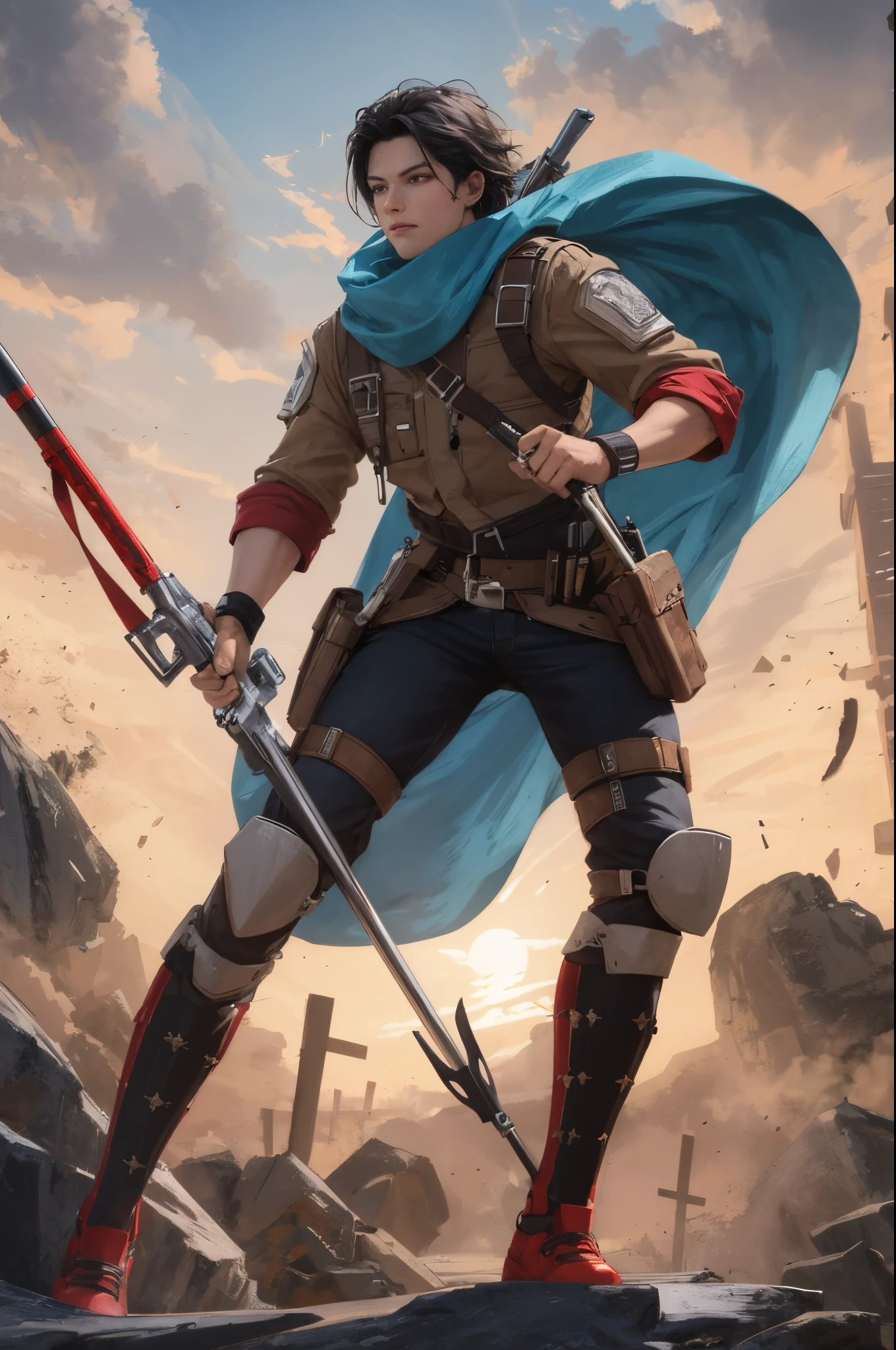 Spear with a gun