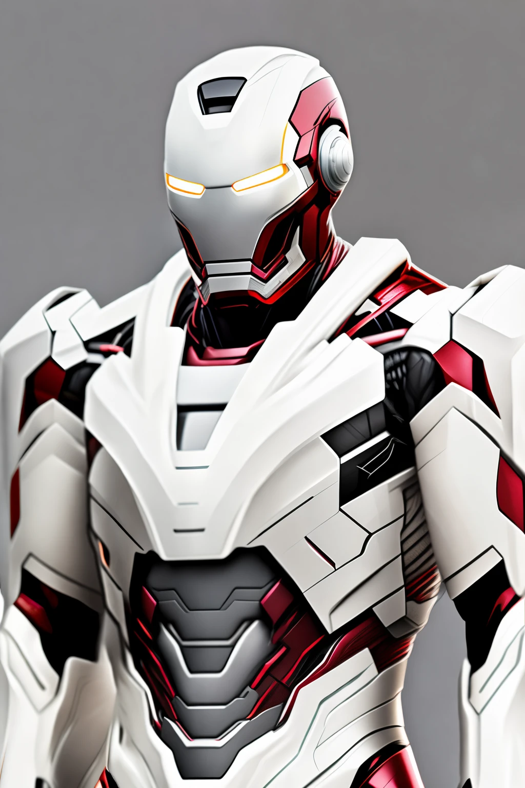 like marvel's war-machine, helmet like ironman, armored full white color