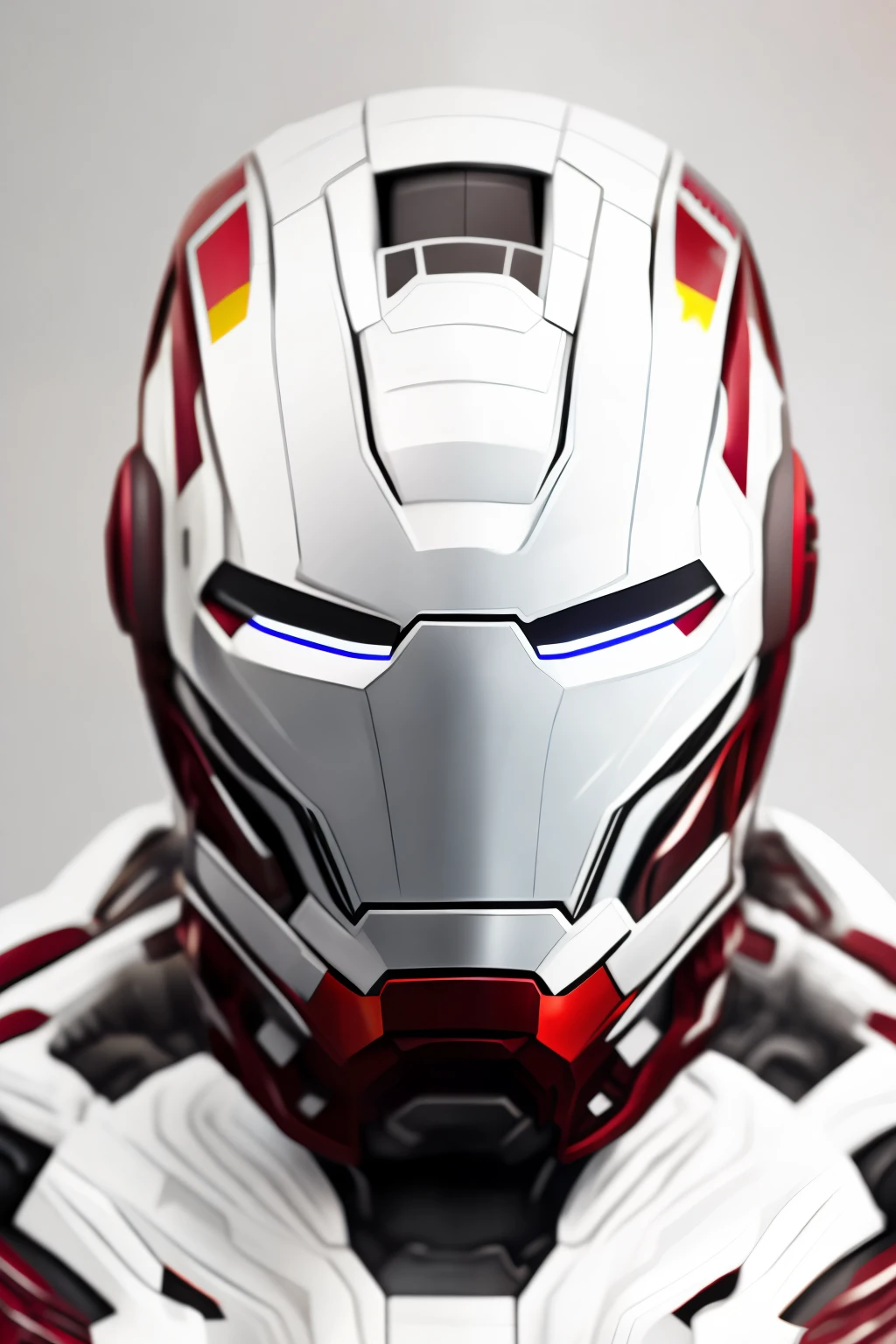 like marvel's war-machine, helmet like ironman, armored full white color