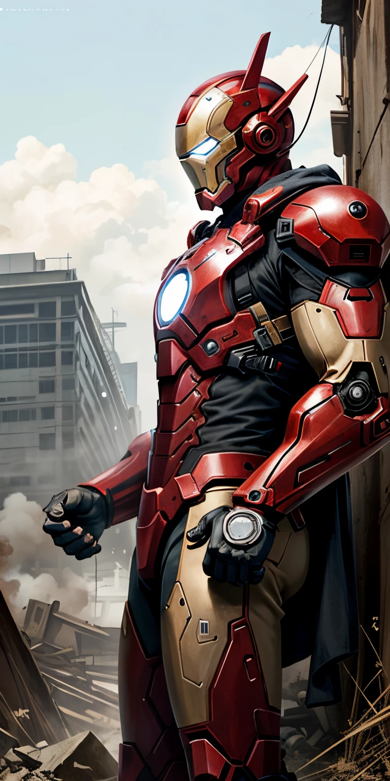like marvel's war-machine, helmet like ironman, armored full white color