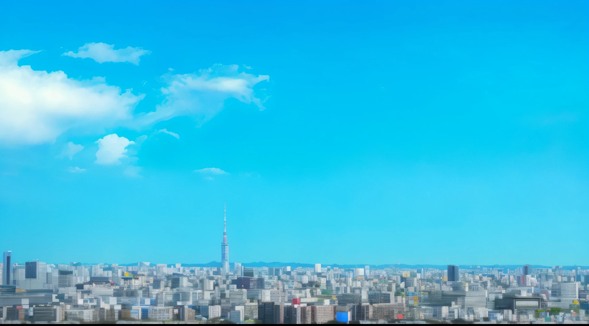 a city with a blue sky in the background, osaka skyline background, tokyo city in the background, tokyo in the background, tokyo background, tokyo city, tokio futuristic in background, tokyo, day cityscape, tokio, blue sky, けもの, [ realistic photo ]!!, entire city visible, city in background, realistic image, 16k resolution