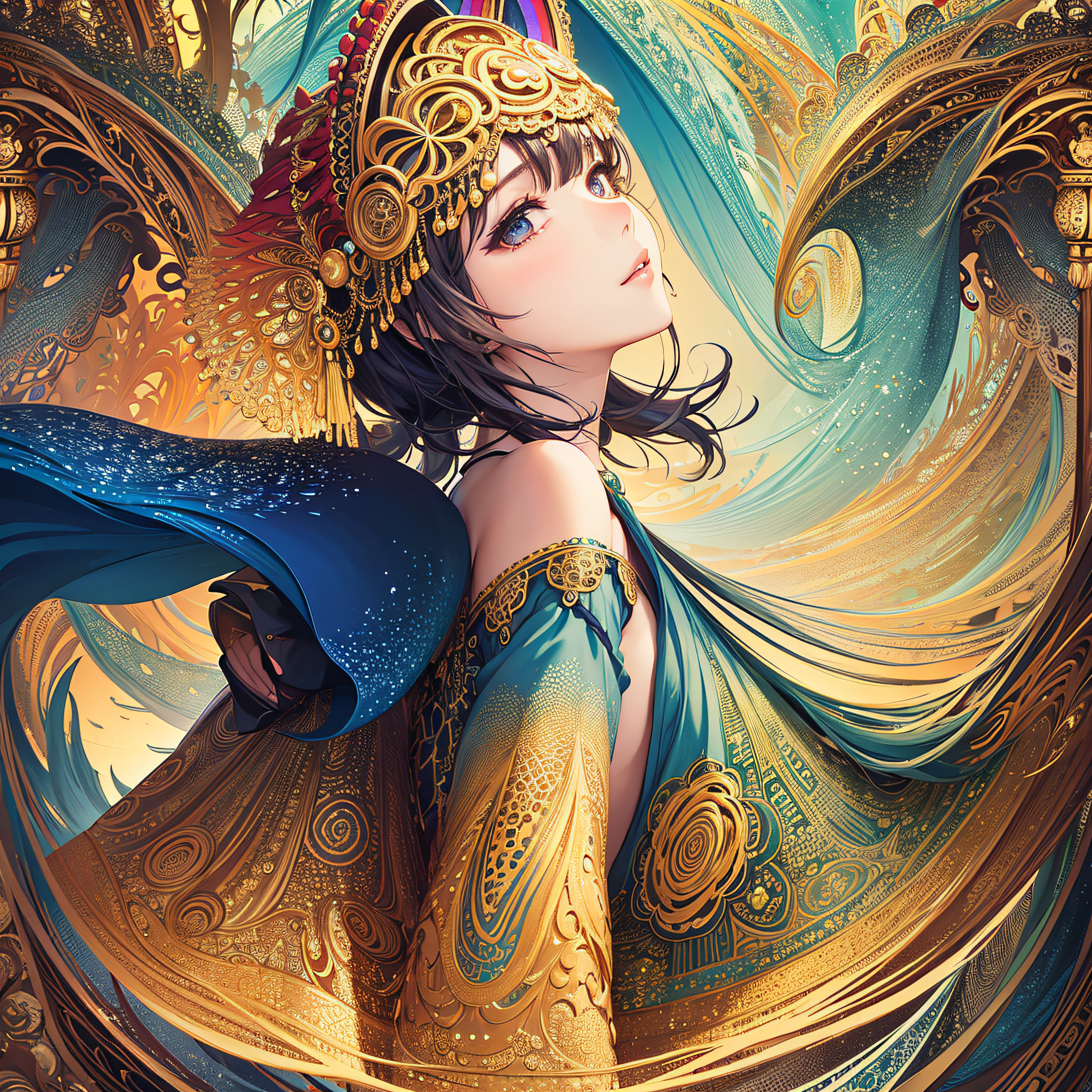 (masterpiece、top-quality、top-quality、Official Art、Beautifully Aesthetic:1.2)、(1girl in)、ighly detailed、(Fractal Art:1.3)、colourfull、Highest Detail Waiting to Start