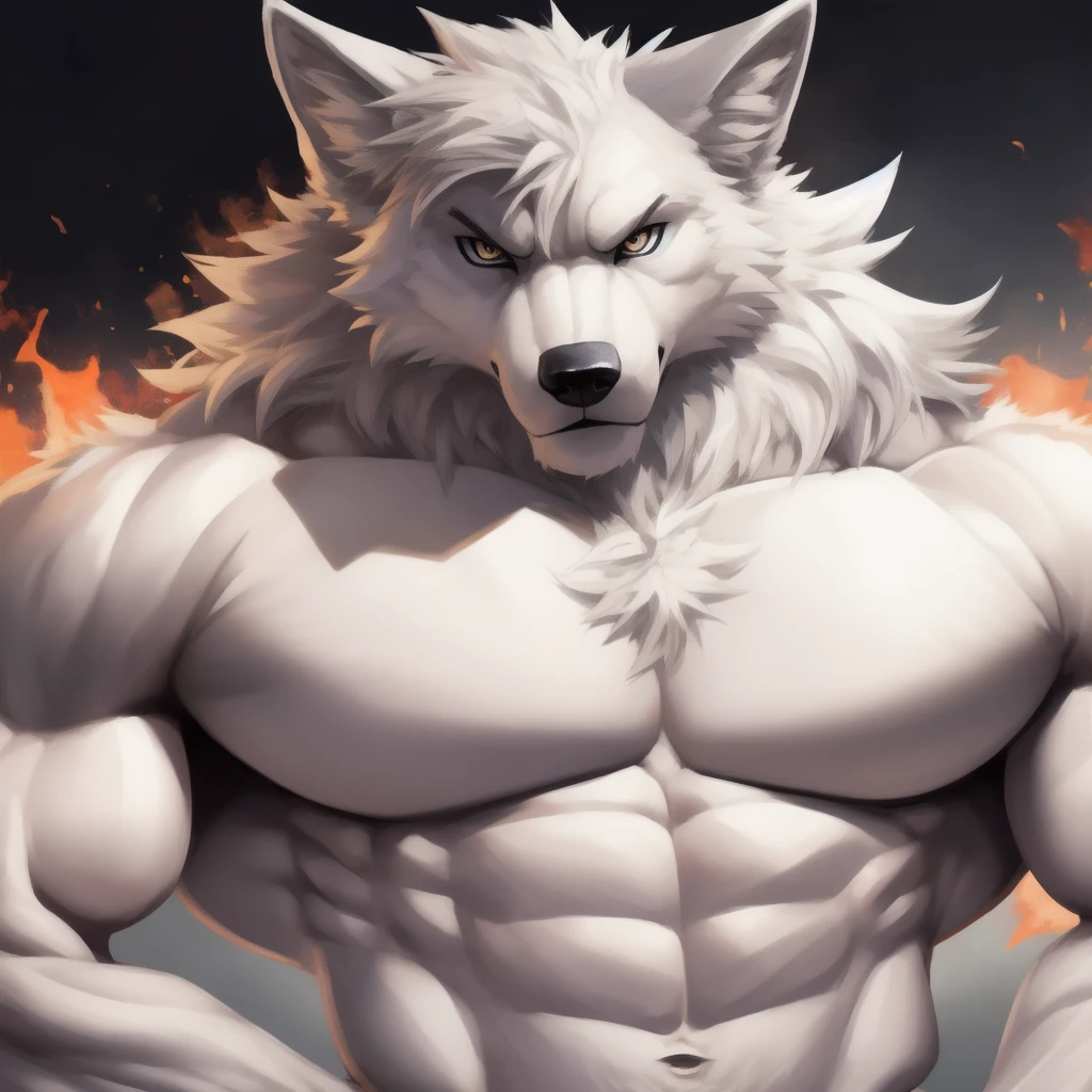 masterpiece,high quality,anime,nude,(upward large penis),anthro,wolf,huge muscular,sweat,cry,A muscular wolf beastman who is tied up in a stretched position and screams as an electric current is passed through him,BDSM,(electro torture),fluffy fur,handsome,open mouth, raise your arms,full body, A painful look,prostate orgasm