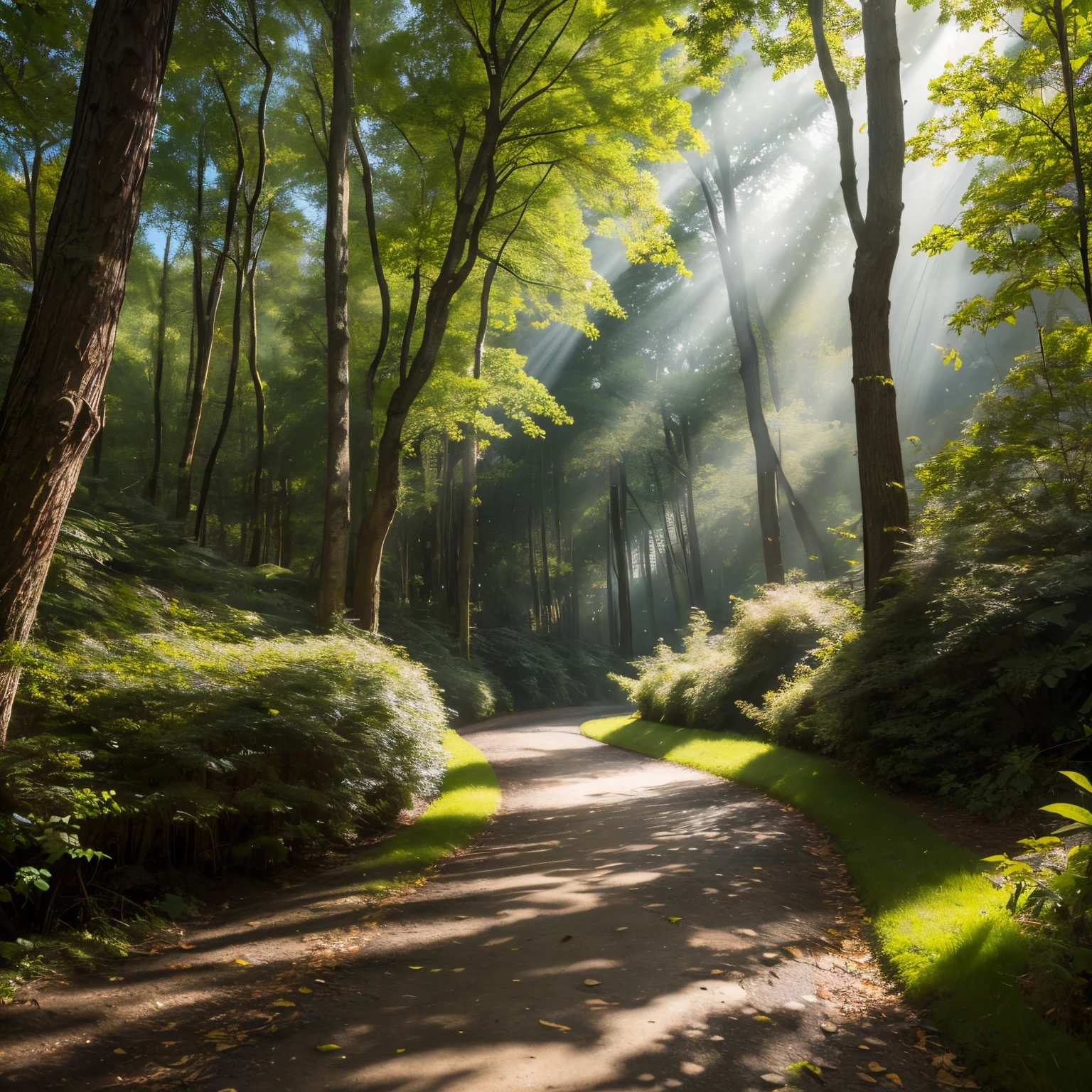 (best quality,4k,8k,highres,masterpiece:1.2),ultra-detailed,(realistic,photorealistic,photo-realistic:1.37),landscape,one way path,trees,scenery,camera capture
# Prompt example
"A mesmerizing landscape captured with high quality in the camera. The artwork depicts a breathtaking scene of a one way path surrounded by tall majestic trees on both sides. The path stretches ahead, disappearing into the distance, inviting the viewer to explore. The trees are lush and vibrant, with shades of green and brown. The sunlight filters through the leaves, casting warm and gentle rays of light onto the path. The camera has flawlessly captured the intricate details of the trees, showcasing their textured barks, delicate branches, and swaying leaves. The colors are vivid and realistic, adding depth and lifelikeness to the artwork. The path itself is well-worn, with small pebbles and patches of grass growing through the cracks. The sky above is a clear blue canvas, dotted with fluffy white clouds. The overall atmosphere exudes tranquility and serenity, creating a sense of calm and peace. This artwork is a masterpiece of photorealism, immortalizing the beauty of nature in stunning detail."