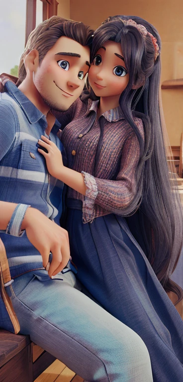 Realistic lovely couple 3D quality