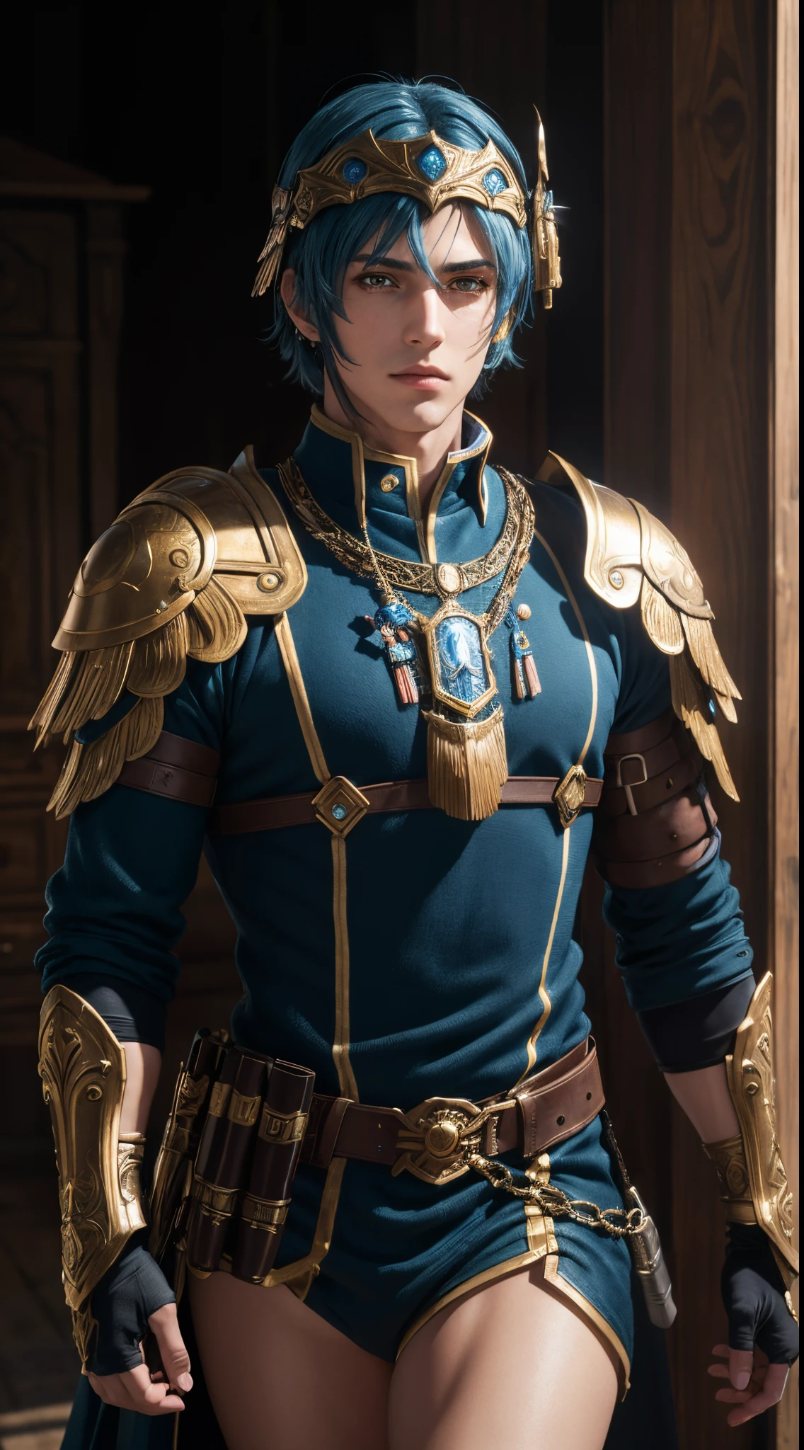 (absurdres, highres, ultra detailed, HDR), masterpiece, best quality, Valkyrie Profile Character handsome boy in Valkyrie suit short hair wearing headgear