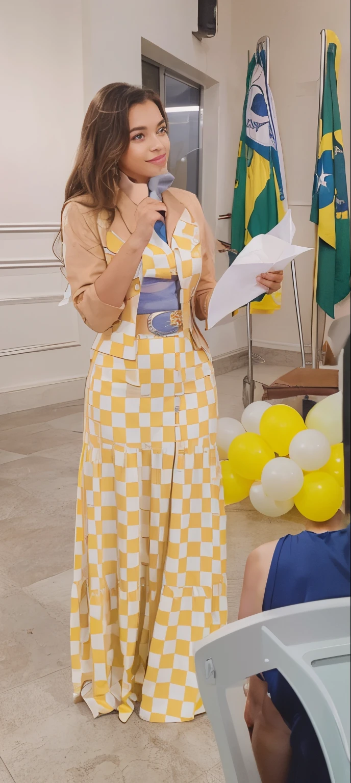 crie uma.imagem com essa.mesma pessoa mas com ela vestida com um blazer mais social