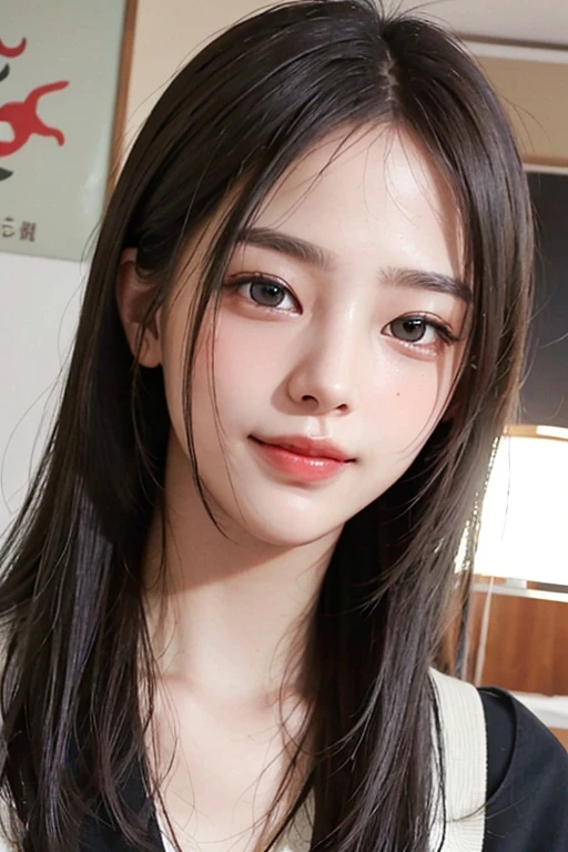 masterpiece, best picture quality, high quality, beautiful girl, Japanese, Japanese school girl, popular Korean makeup, detailed, swollen eyes, detailed eyes, detailed skin, beautiful skin, ultra high resolution, (reality: 1.4), very beautiful, slightly younger face, beautiful skin, slender, (ultra realistic), (illustration), (high resolution), (8K), (highly detailed), (best illustration), (beautifully detailed eyes), (super detailed), (wallpaper), (detailed face), looking at viewer, fine details, detailed face, pureerosfaceace_v1, smiling, looking straight ahead, looking straight ahead, angle from waist up, realistic photo, bright lighting, professional lighting, blonde, long hair, dark abandoned, big red moon, gorgeous red and black dress, mature woman,キスショット・アセロラオリオン・ハートアンダーブレード