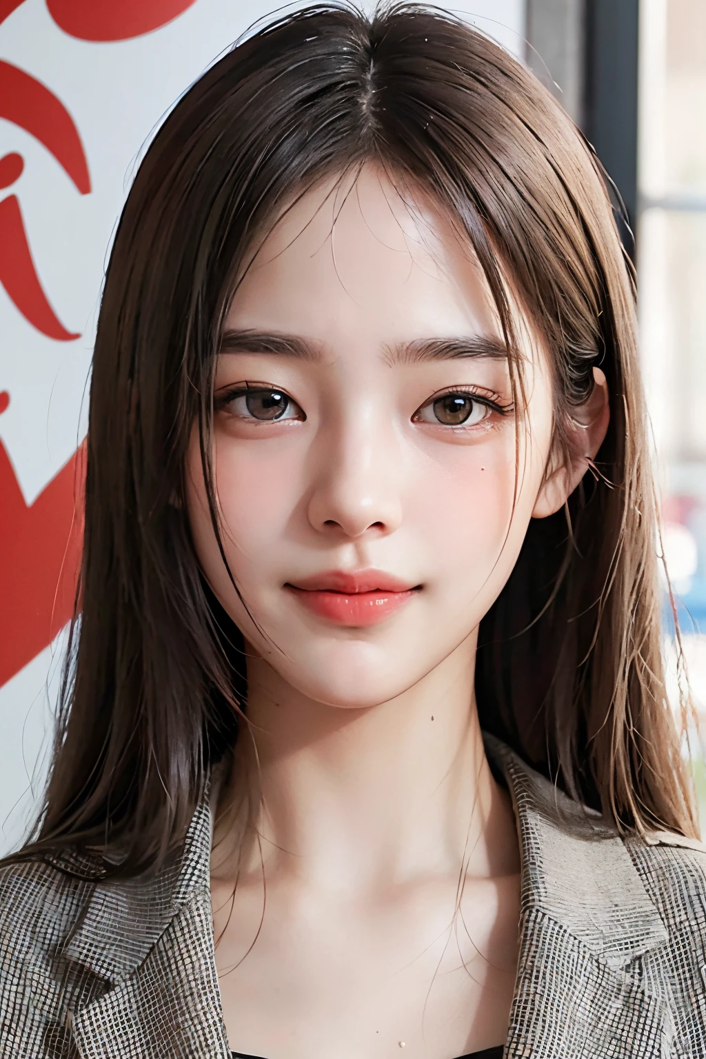 masterpiece, best picture quality, high quality, beautiful girl, Japanese, Japanese school girl, popular Korean makeup, detailed, swollen eyes, detailed eyes, detailed skin, beautiful skin, ultra high resolution, (reality: 1.4), very beautiful, slightly younger face, beautiful skin, slender, (ultra realistic), (illustration), (high resolution), (8K), (highly detailed), (best illustration), (beautifully detailed eyes), (super detailed), (wallpaper), (detailed face), looking at viewer, fine details, detailed face, pureerosfaceace_v1, smiling, looking straight ahead, looking straight ahead, angle from waist up, realistic photo, bright lighting, professional lighting, blonde, long hair, dark abandoned, big red moon, gorgeous red and black dress, mature woman,キスショット・アセロラオリオン・ハートアンダーブレード