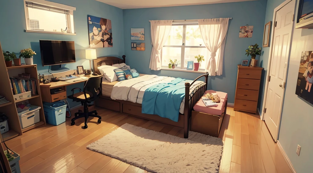 visual novel boy bedroom, 64k, UHD, commissioned