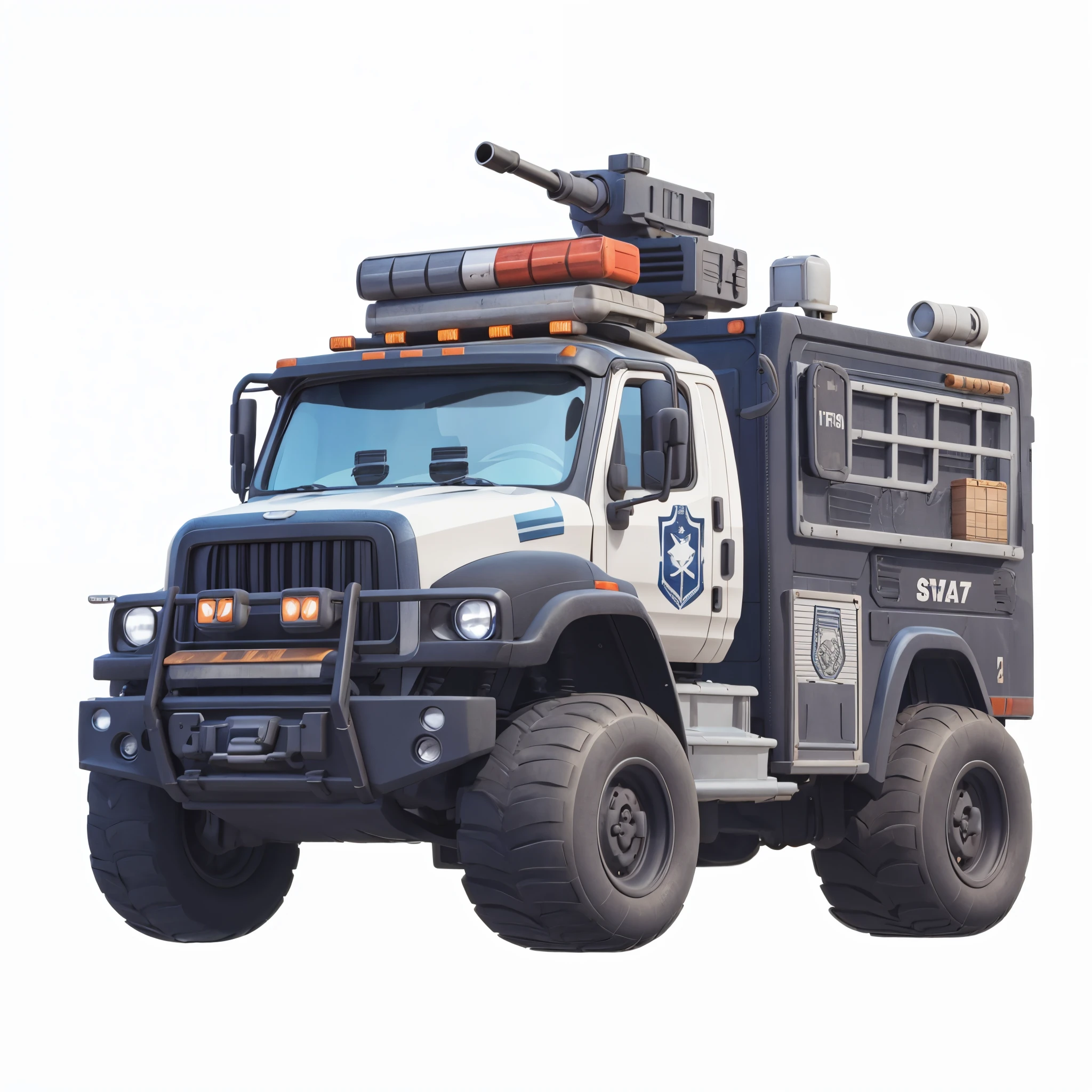 swat truck, disney pixar art style, 3d render, movie quality